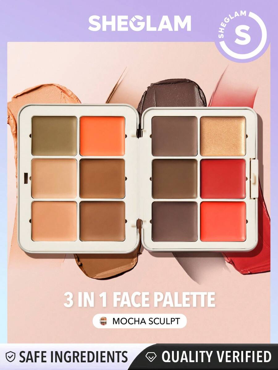 SHEGLAM Multifunctional Face Palette-Mocha Sculpt 12-Color