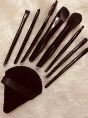 SheIn 9pcs Makeup Brush Set With Portable Case Professional
