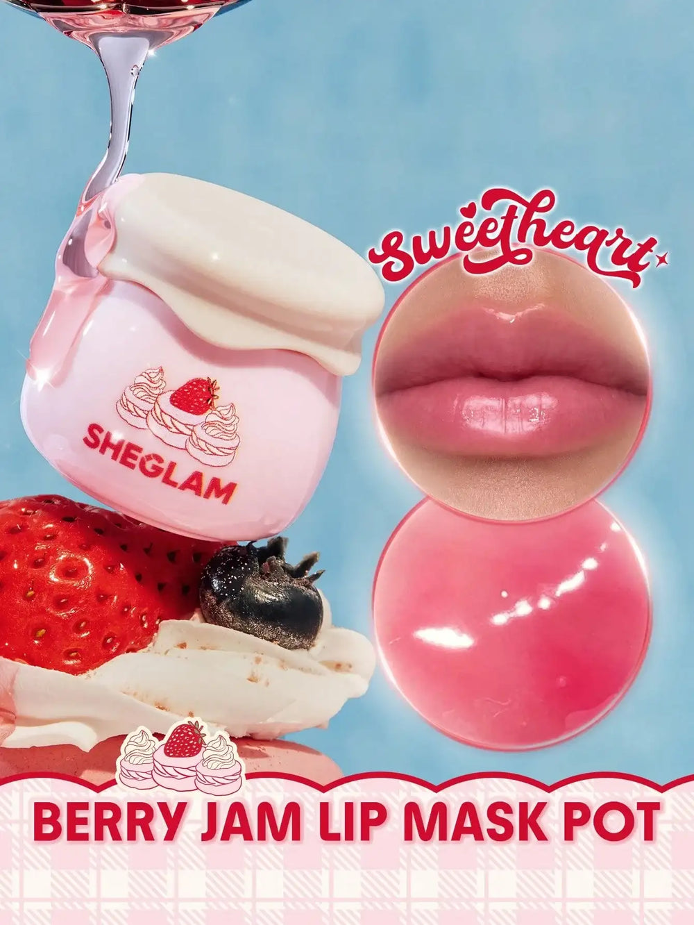 Sheglam berry jam lip mask pot