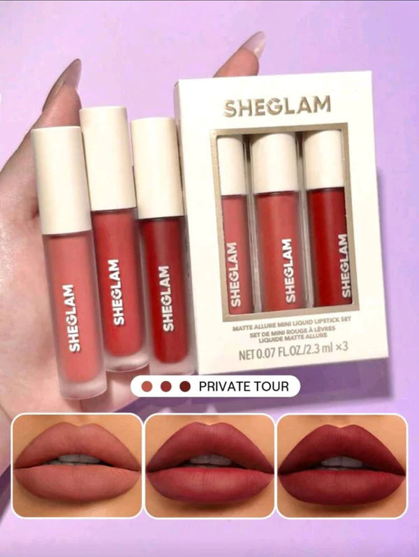 Sheglam Allure Mini 3 Piece Liquid Lipstick Set - Private Tour