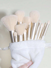 Shein 13 piece yellow makeup brush set with bag