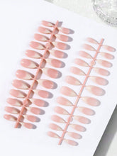 Shein 120pcs Medium Long Almond Shaped Ombre White Nail Stickers