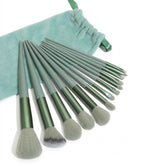 Shein 13pcs Green Makeup Brushes Set
