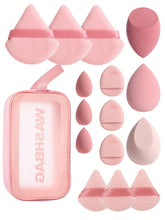 Shein 16 Large Makeup Sponge Set With Bag Pink