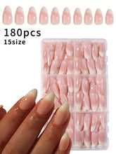 Shein 180pcs Almond-Shaped Ombre White Nail Stickers