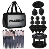 Shein 20pcs Makeup Brush Set and 1pc Storage Stand+6PCS Makeup Puff+5PCS Makeup Sponge with bag