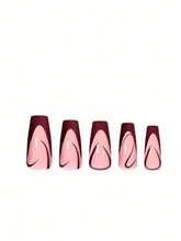 Shein Brown Flame Wave Nail Art 24 Pieces