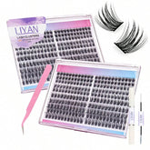 Shein Eyelash Extension Kit 240pcs Mixed Individual Cluster With Glue+Tweezers