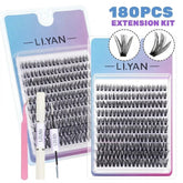 Shein LIYAN Easy -To-Use Eyelash Extension Kit - 180 Cluster With Glue+Tweezers