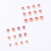 Shein Pink Nail Art with Heart Pattern 24 Pieces