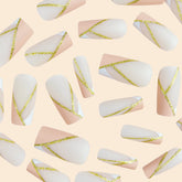 Shein Pink Striped Nail Art Nails, 24 Pieces