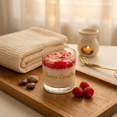 Raspberry Dessert Glass Candle