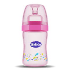 Bubbles Classic feeding bottle without hand 120 ml pink
