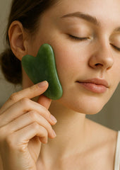 Jade Roller and Gua Sha Facial Massage Set - 2 Pcs