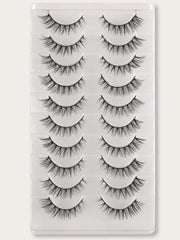 shein 10pairs 3d Fluffy Soft Cross Style Eyelashes