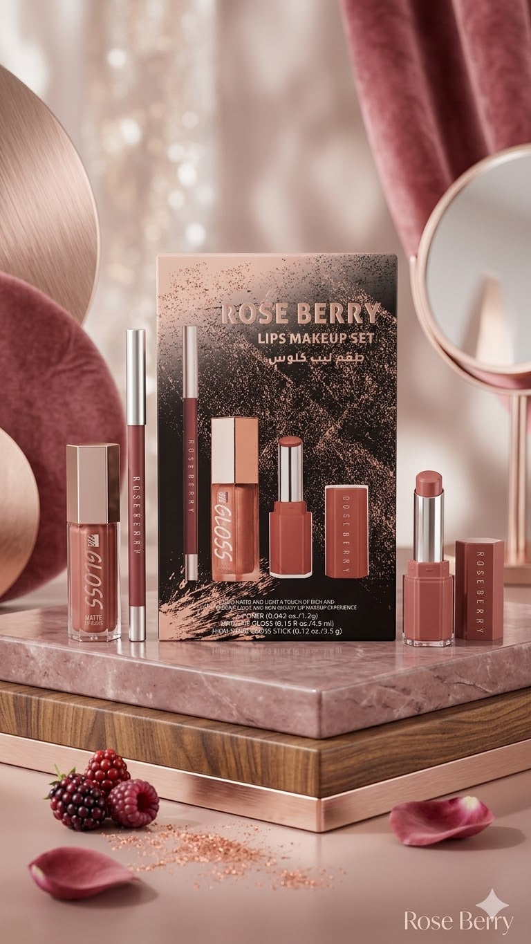Rose Berry Lips Makeup Set