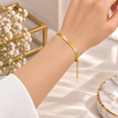 Slim Flat Snake Chain Bracelet