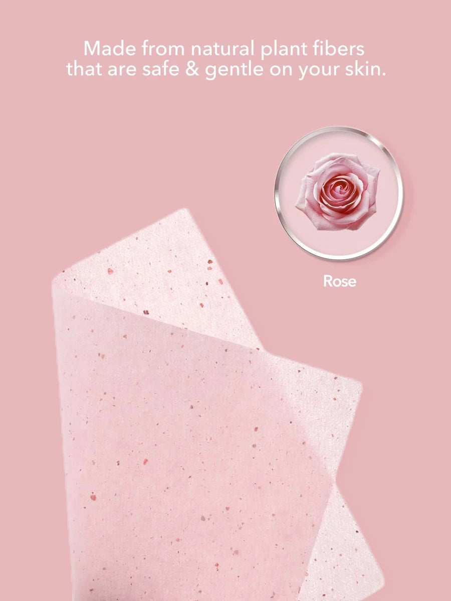 sheglam mattifying blot papers with puff and mirror pink