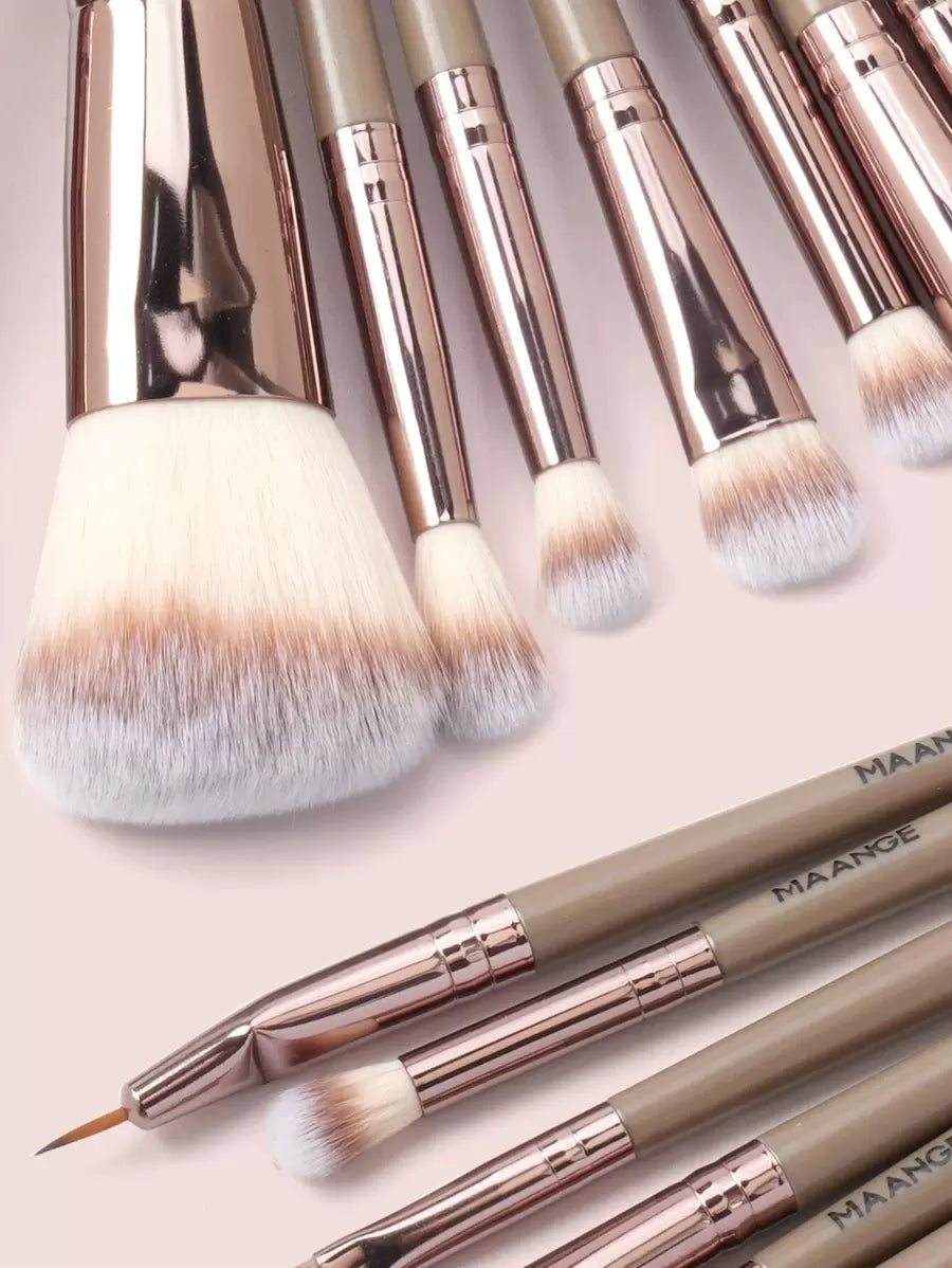 SheIn Maange Professional Makeup Brush Set 20 Pieces - Beige