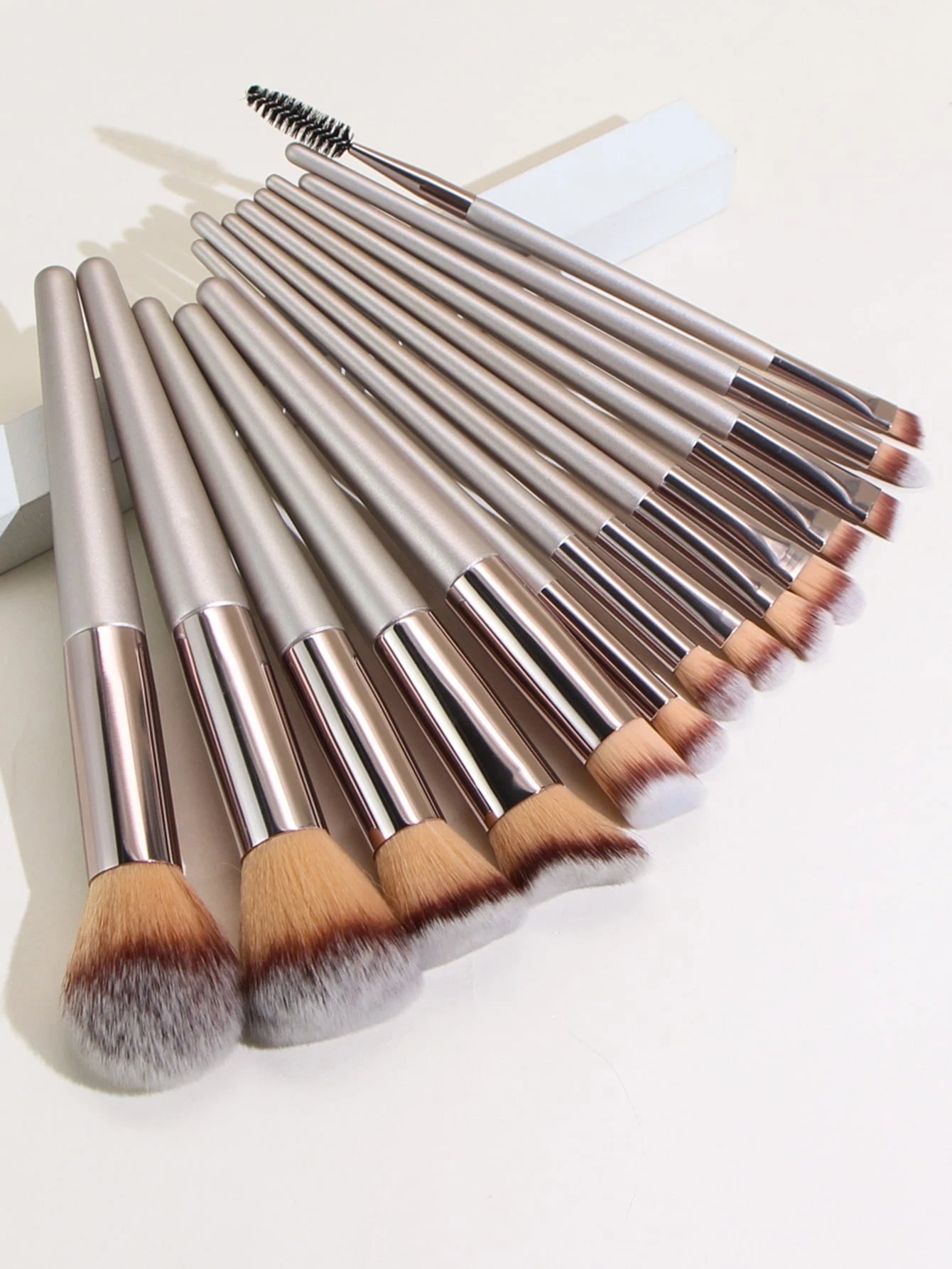 Shein 14pcs Champagne Gold Makeup Brush Set