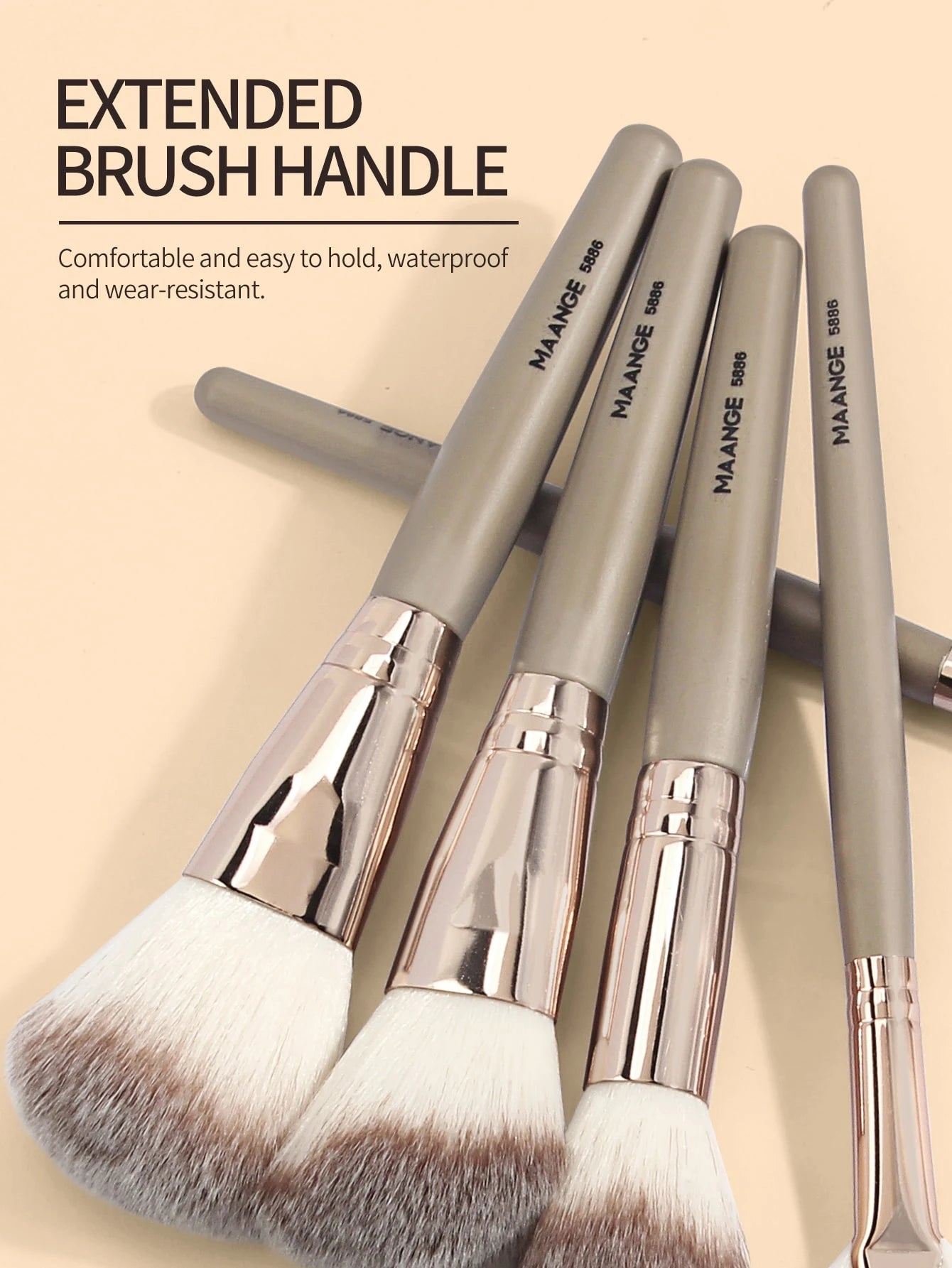 Maange 9Pcs Makeup Brush Grey