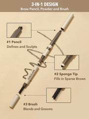 SHEGLAM Brow Goals 3-In-1 Eyebrow Pencil-Chocolate