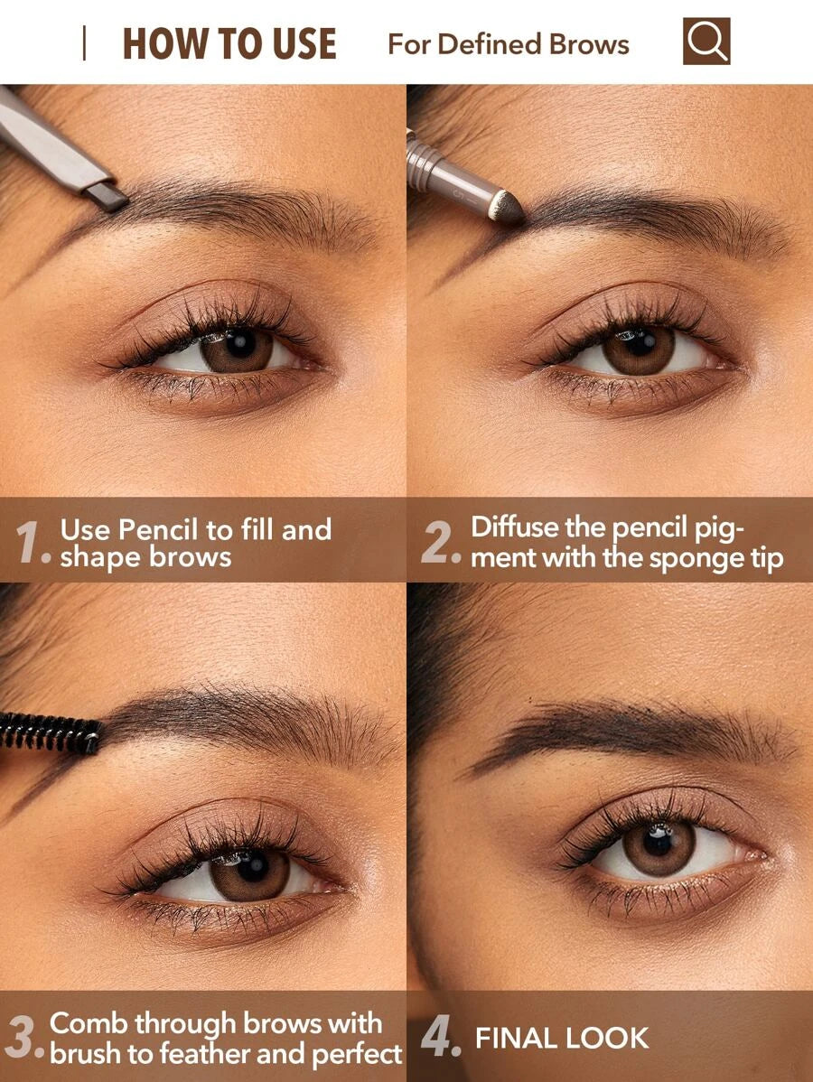 SHEGLAM Brow Goals 3-In-1 Eyebrow Pencil-Chocolate