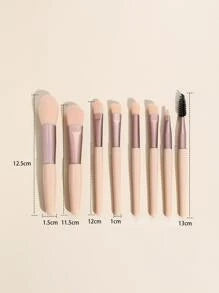 Shein Macaron Portable Make Up Set 8 Brushes