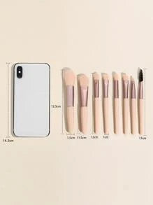 Shein Macaron Portable Make Up Set 8 Brushes