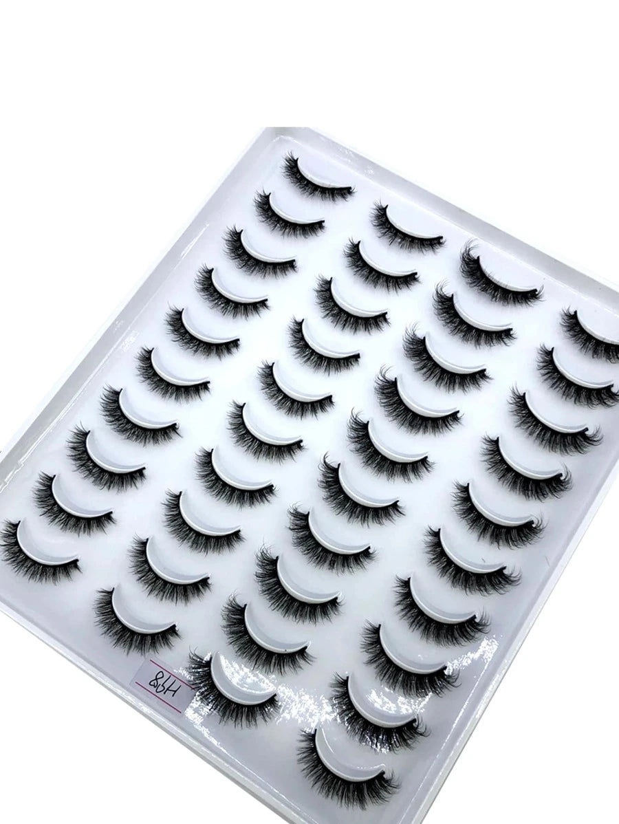 SheIn Set of 20 pairs of mixed natural false eyelashes - H98