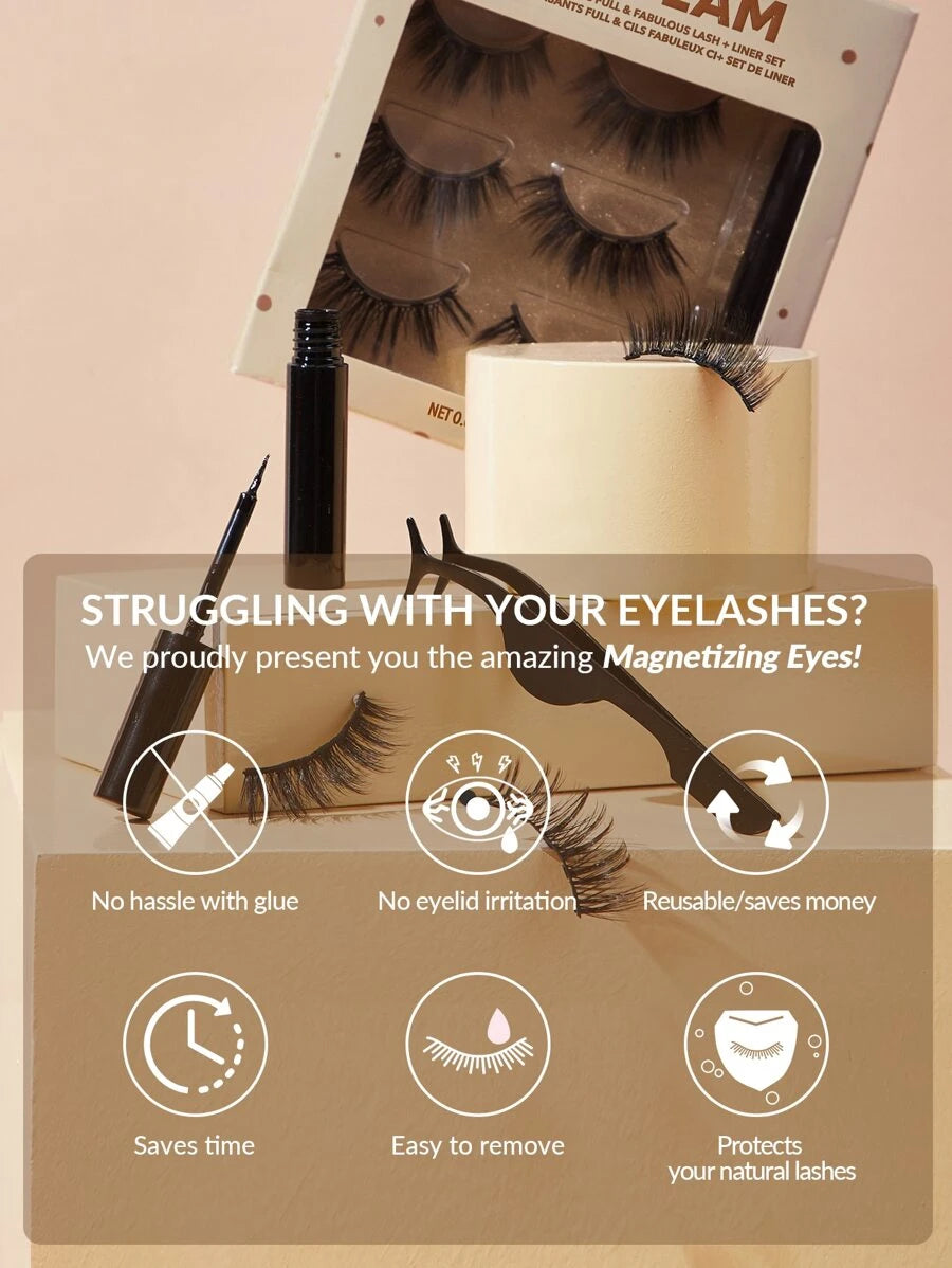 Sheglam Magnetizing Eyes Full And Fabulous Lash + Liner Set