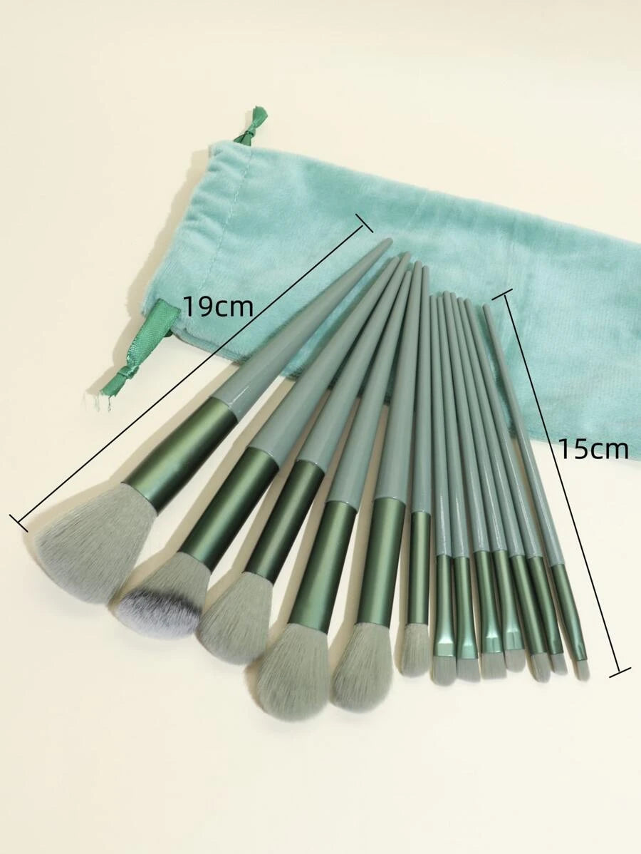 Shein 27 pcs Green Makeup Brushes Set