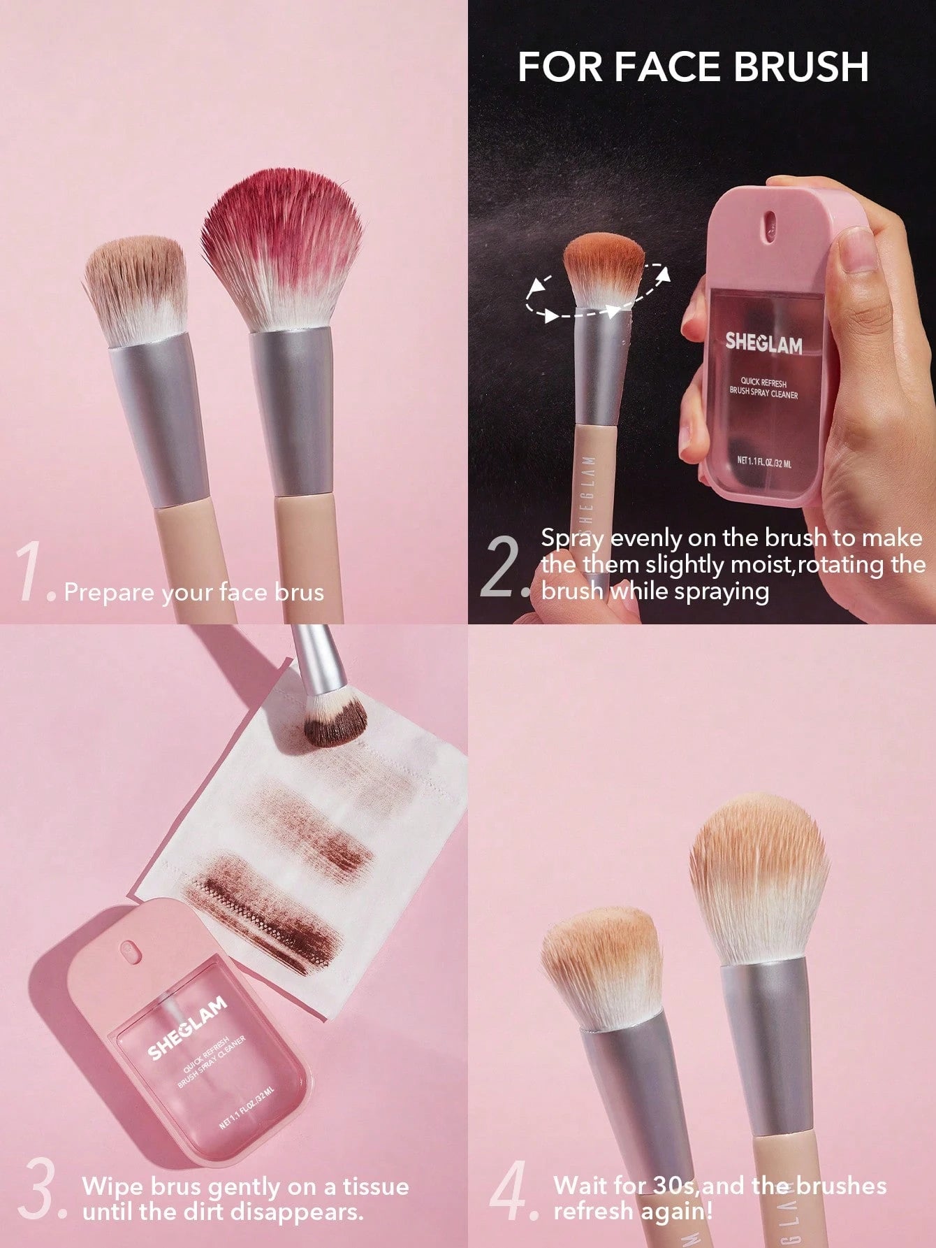 Sheglam Quick Refresh Brush Spray Cleaner
