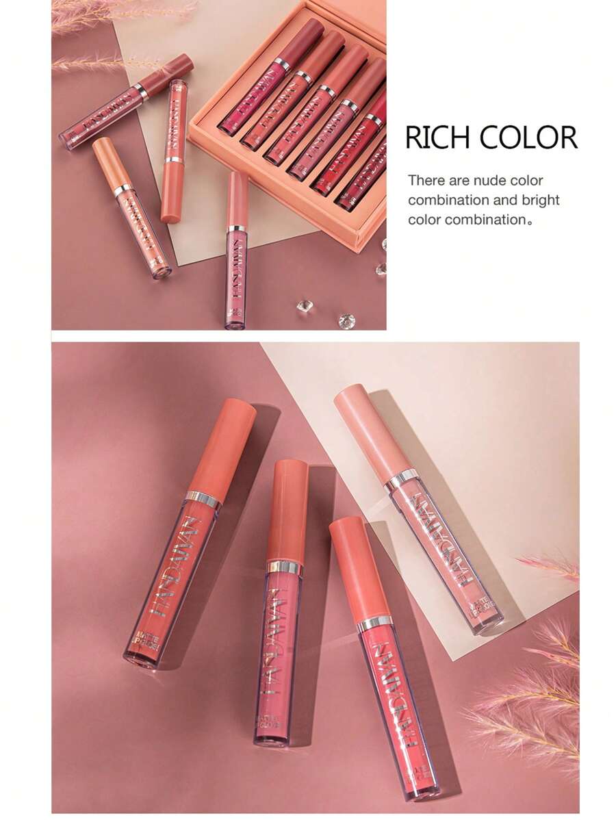 Shein Handaiyan Matte Lip Gloss Set Waterproof 
