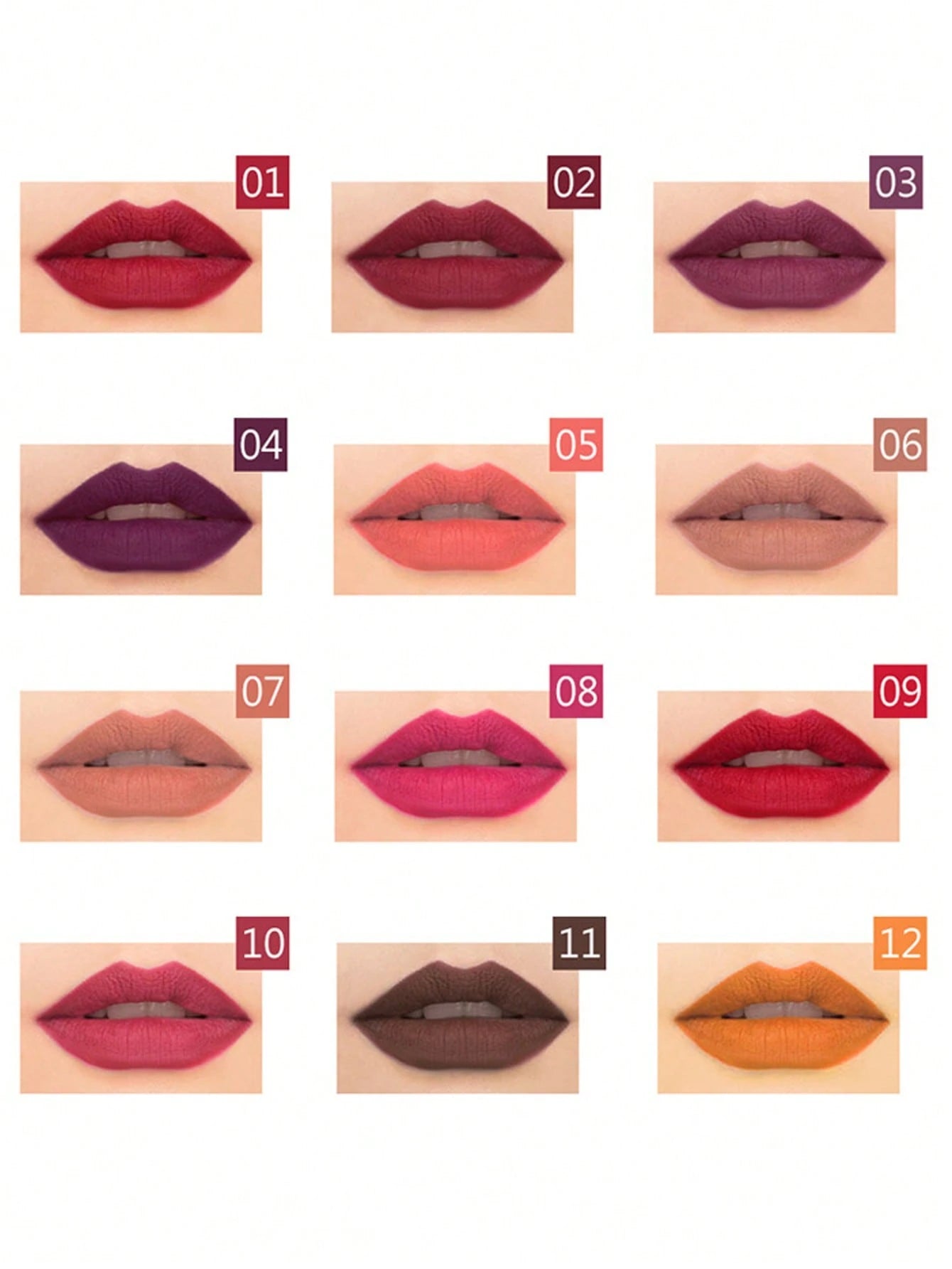 Shein Waterproof Lipliner 12pcs Matte Pencil Set