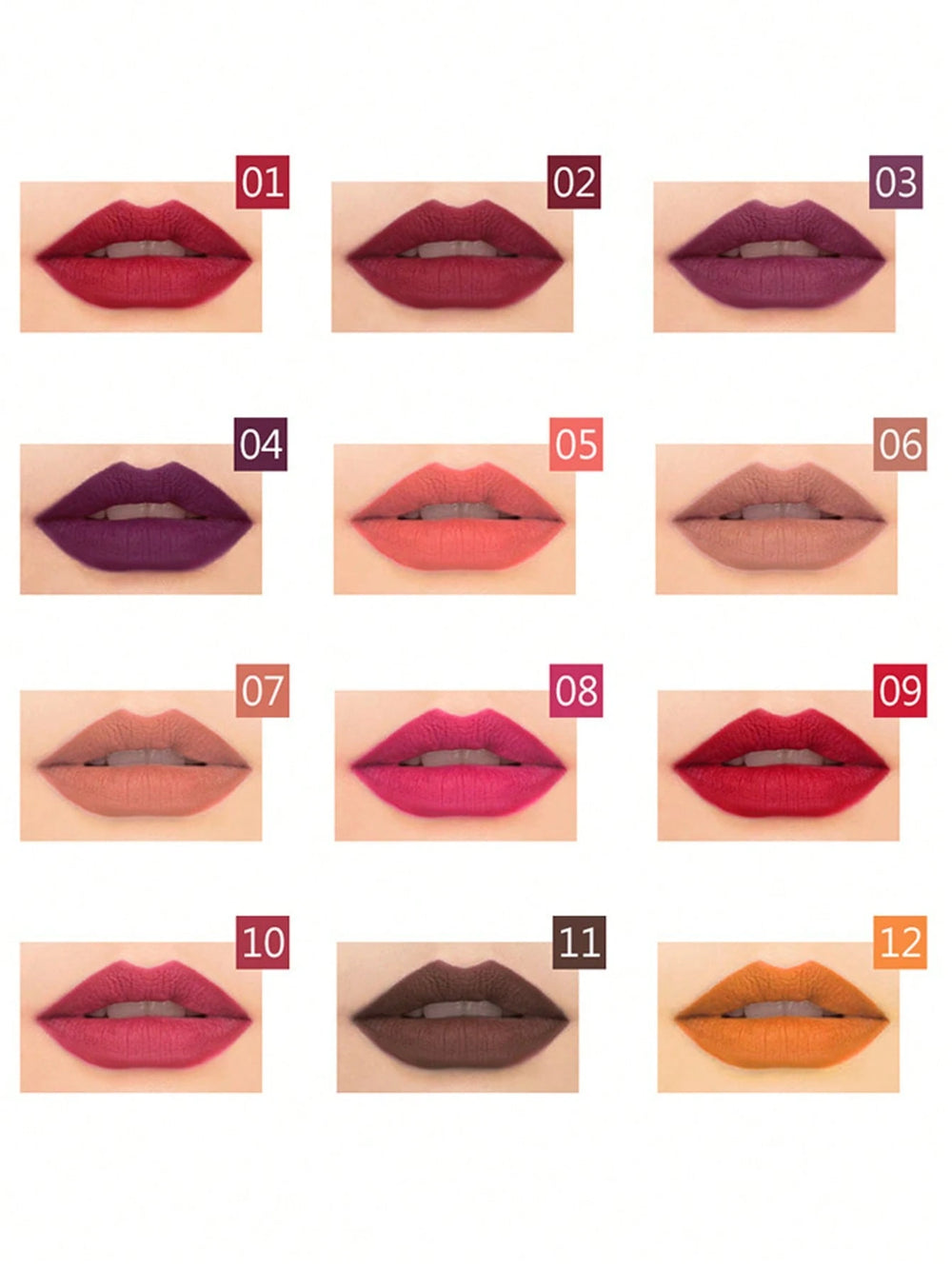 Shein Waterproof Lipliner 12pcs Matte Pencil Set