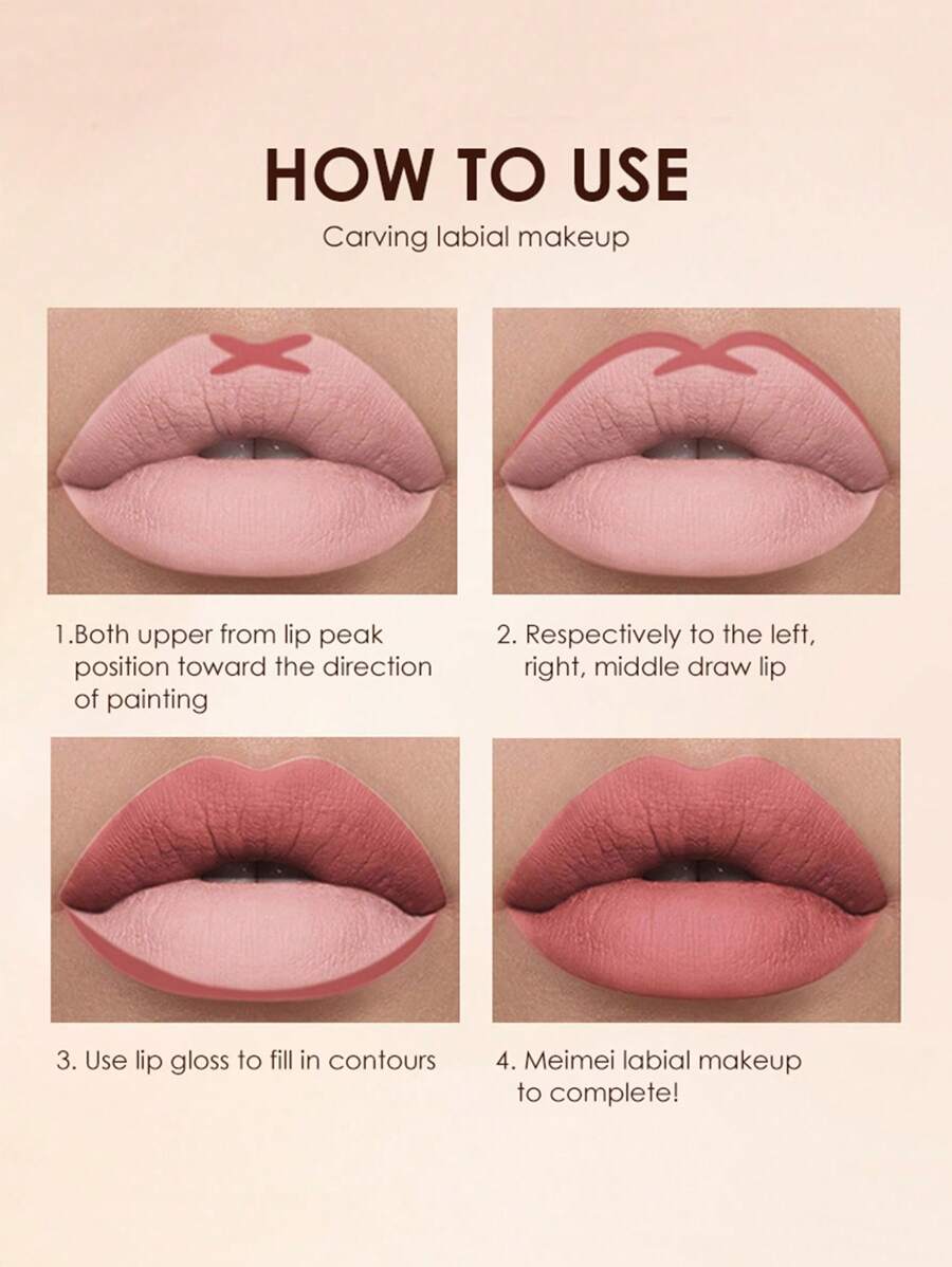 LANGMANNI Liquid Lipcolor 2pcs Lip Gloss And Lipliner