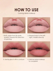 LANGMANNI Liquid Lipcolor 2pcs Lip Gloss And Lipliner