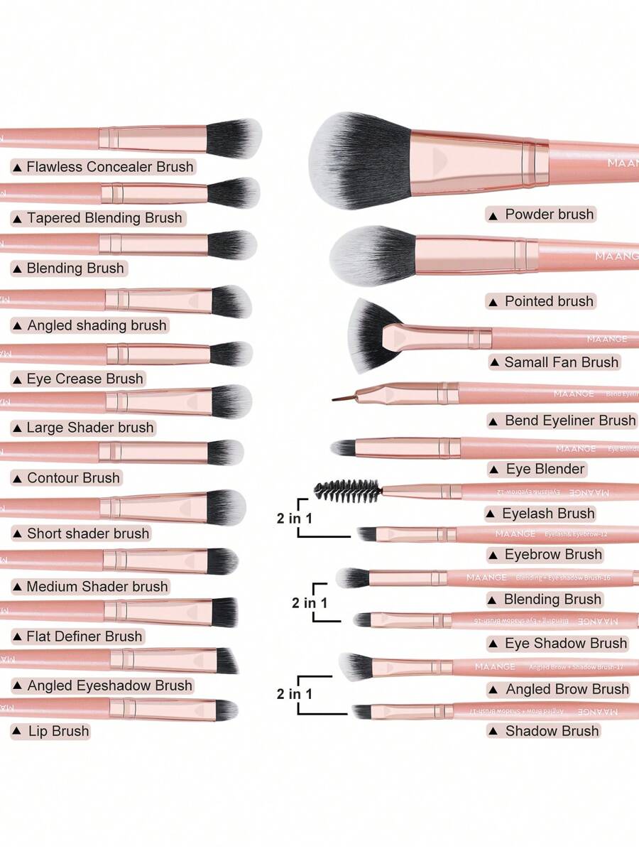 SHEIN 20-Piece Professional Makeup Brush Set  Pink from Mang