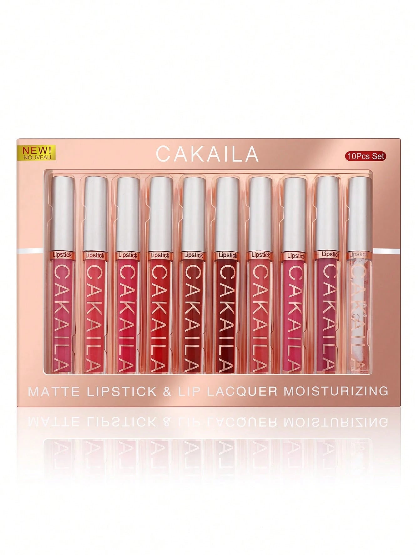 CAKAILA Matte Lipstick and Lip Lacquer Moisturizing 10 pcs