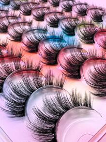 Shein Eyelashes 20 Pairs Natural Looking Curled Faux Mink Strip