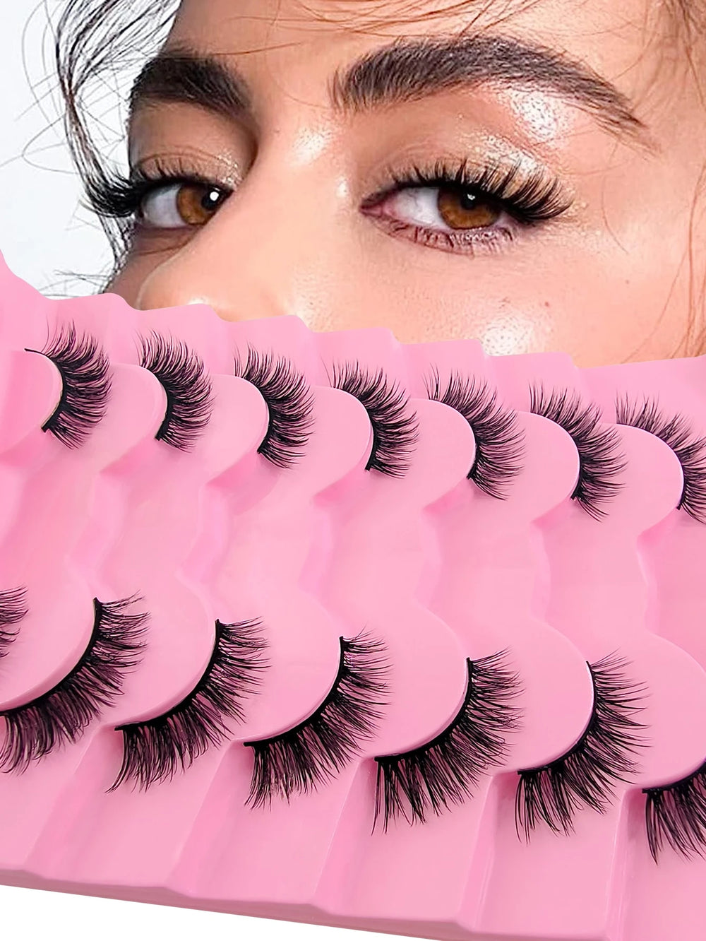Shein 7 Pairs Full Strip Mink Eyelashes