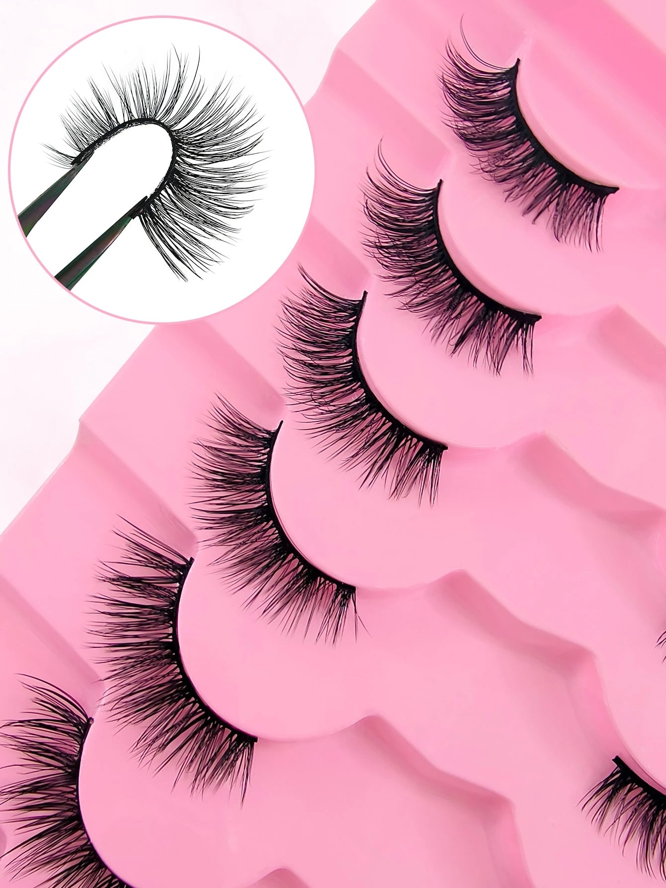 Shein 7 Pairs Full Strip Mink Eyelashes