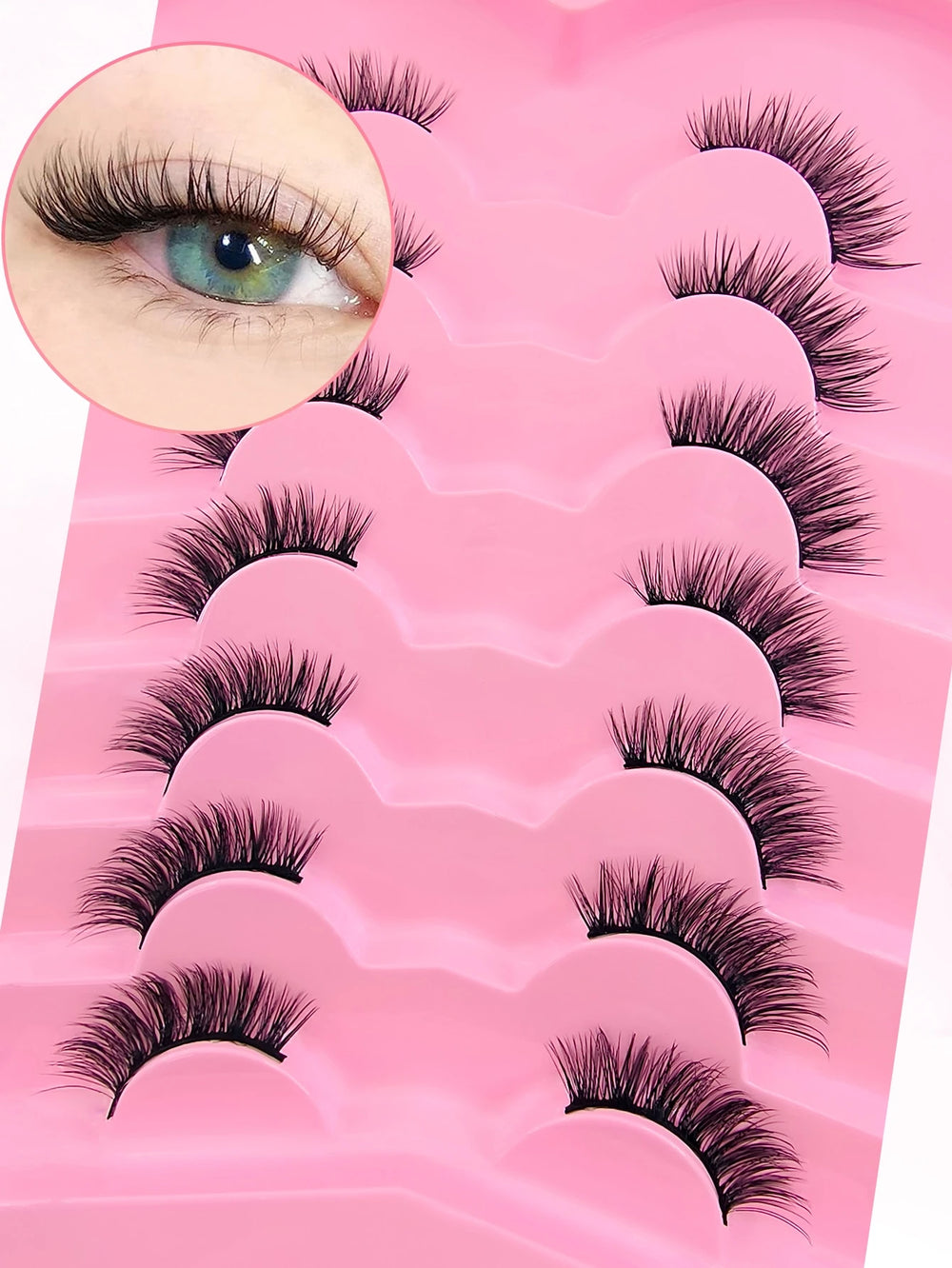 Shein 7 Pairs Full Strip Mink Eyelashes