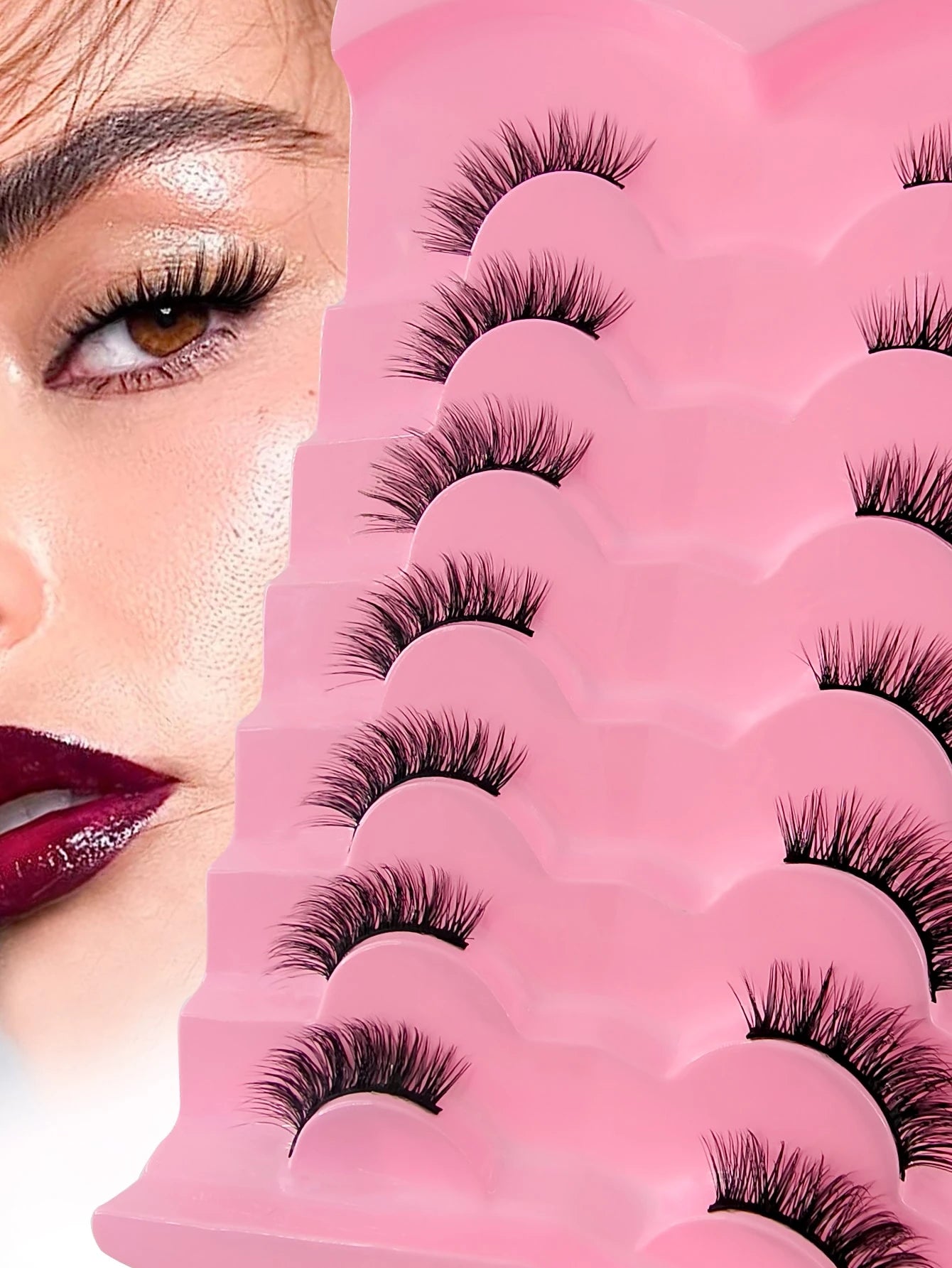 Shein 7 Pairs Full Strip Mink Eyelashes