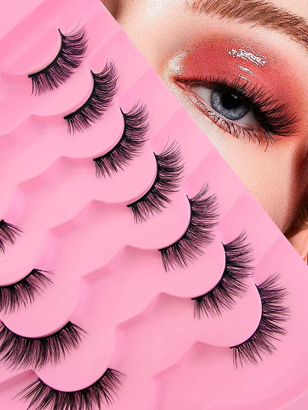 Shein 7 Pairs Full Strip Mink Eyelashes