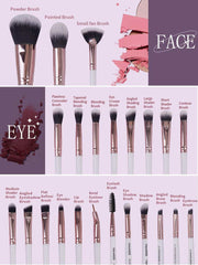 SheIn Mang Professional Makeup Brush Set 20 Pieces - White
