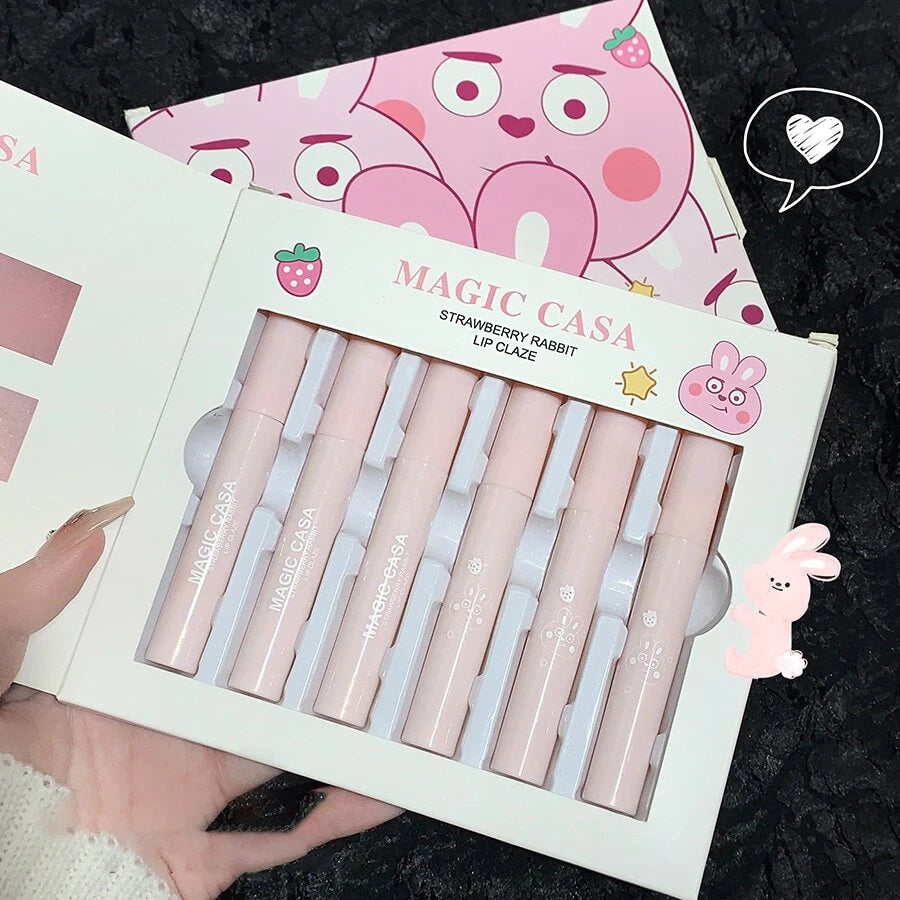 SheIn Magic Casa Strawberry Rabbit Lipstick Set 6 Pieces