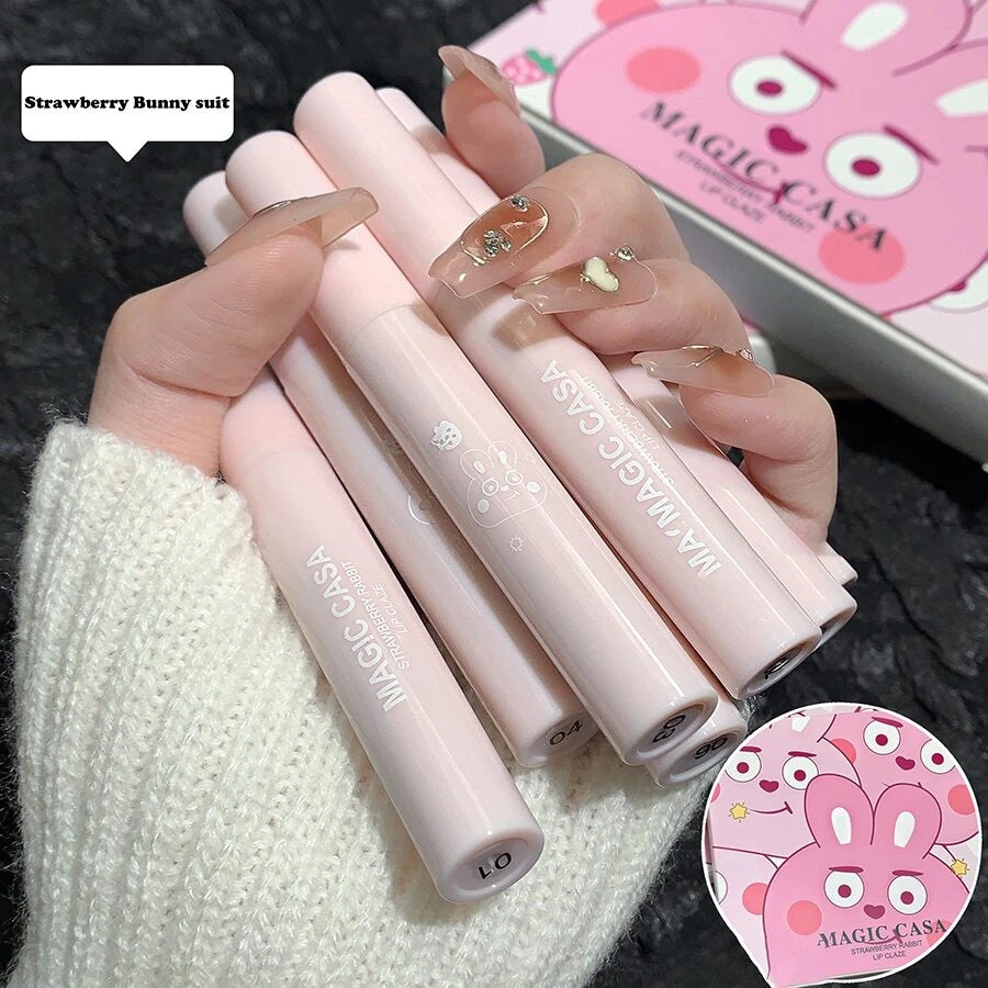 SheIn Magic Casa Strawberry Rabbit Lipstick Set 6 Pieces