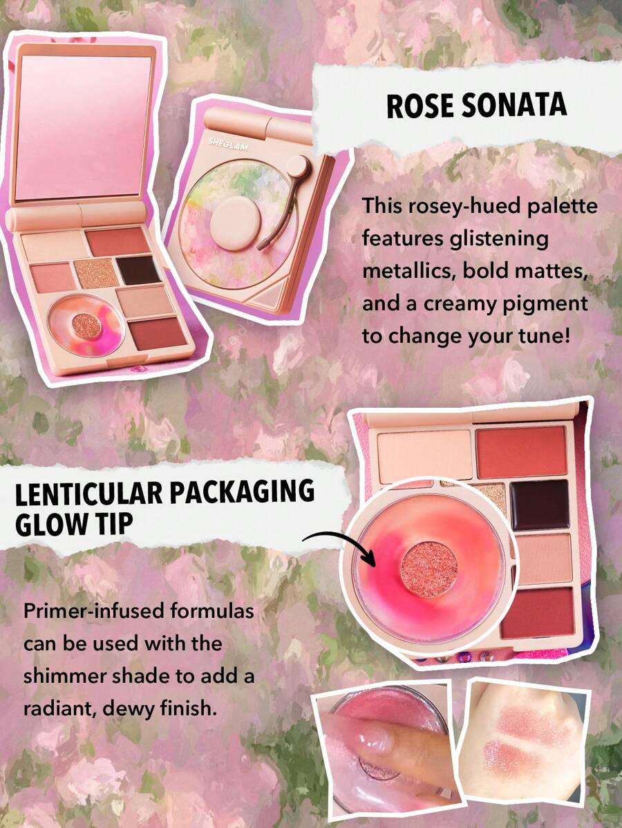 Sheglam Eyeshadow Palette Rose Sonata 9 Color Eyeshadow Palette